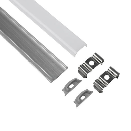 GloboStar Aluminum Profile for LED Strip with Opal Cover 100x1.8x0.5cm