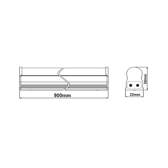 Led Smd Φωτιστικό Πάγκου T5 12w 3000k 90cm