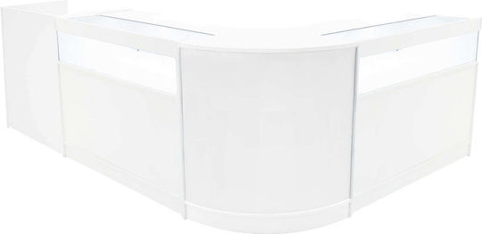 Luna Led Reception Desk Set Cm60 Tb60 & 2 X B1200 White
