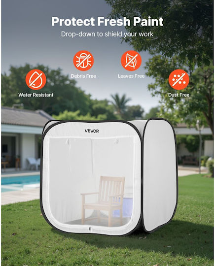Portable Paint Booth Vevor 720 X 725 X 750mm Pop-Up Portable Paint Booth Spray Mesh Door Paint Booths Spray Cabinets Chairs Models Tables Pop-Up Design Effective Airflow