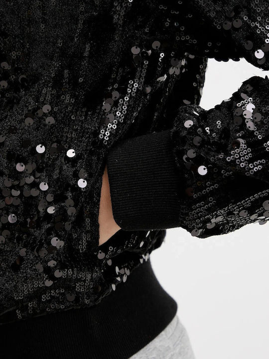 Women's Black Zip-Up Cardigan