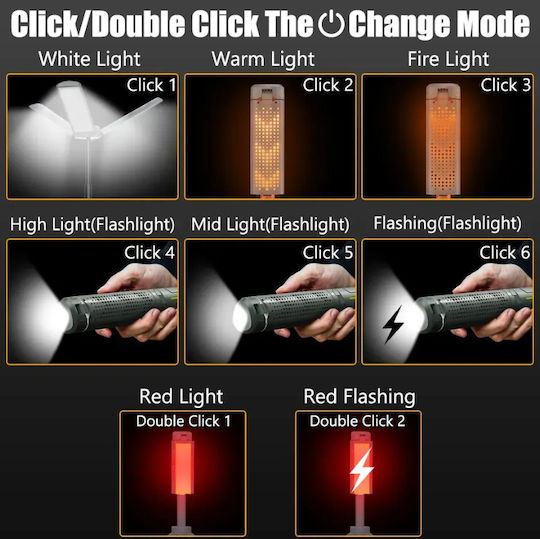 Rechargeable LED IP44 with Brightness up to 1000lm Portable