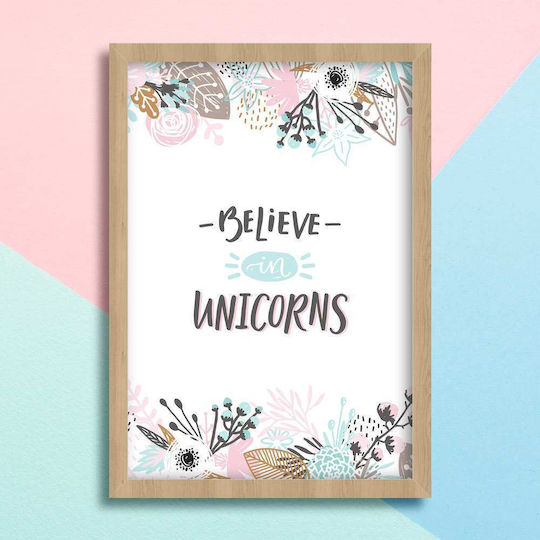 Kids Framed Wall Painting Unicorns 21x30cm
