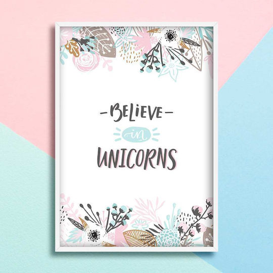 Kids Framed Wall Painting Unicorns 21x30cm