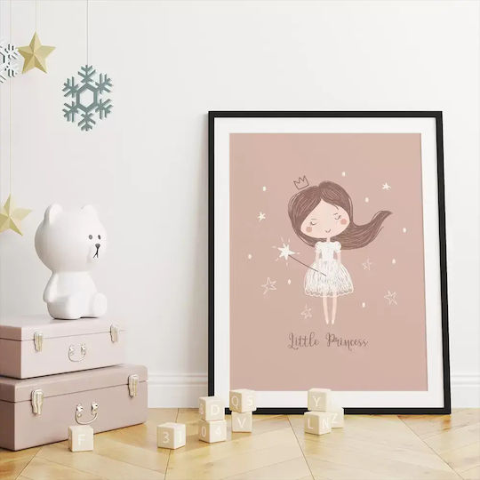 Kids Wall Art Little Princess Wooden Frame 30x40cm