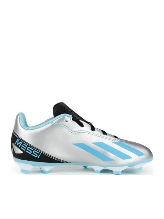 Παιδικά Ποδοσφαιρικά Παπούτσια X Crazyfast Messi.4 με Τάπες Ασημί