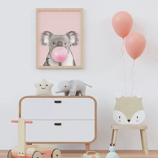 Koala mit rosa Blase 30x40cm