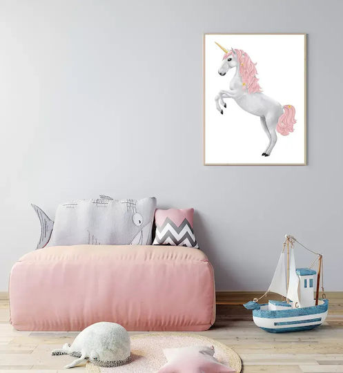 Kids Framed Wall Painting Unicorn 30x40cm