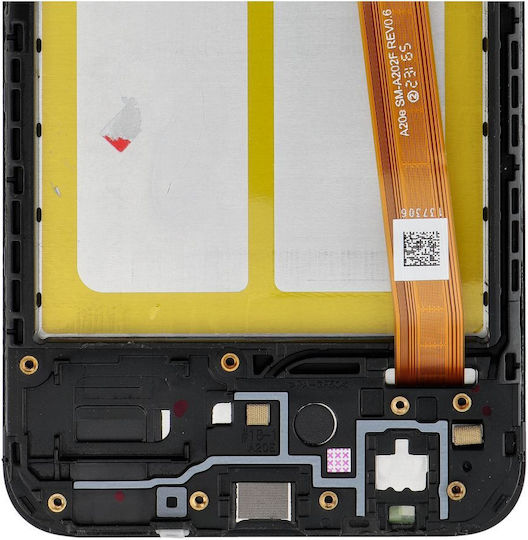 Οθόνη mit Touch-Mechanismus und Rahmen für Samsung Galaxy A20e (Schwarz)