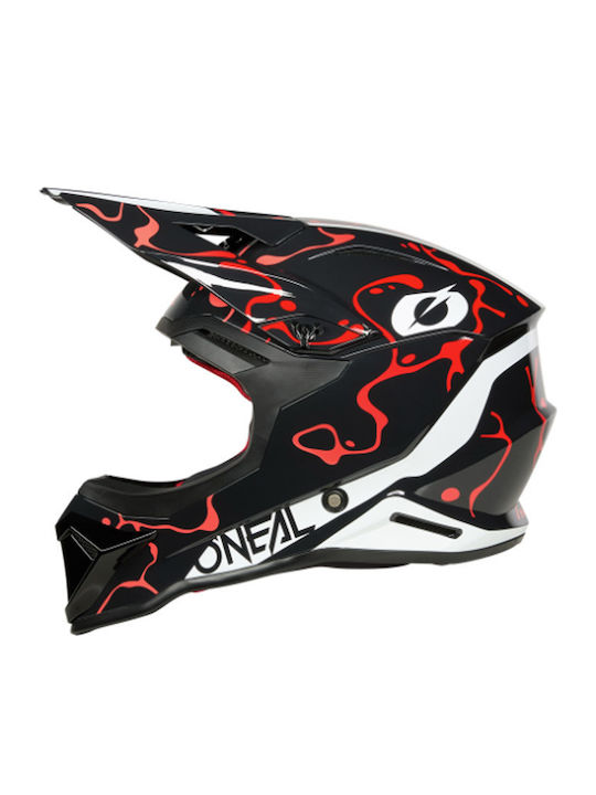 O'Neal 1SRS Splash V.26 Matt Black/Light Blue Motorcycle Helmet Motocross ECE 22.06