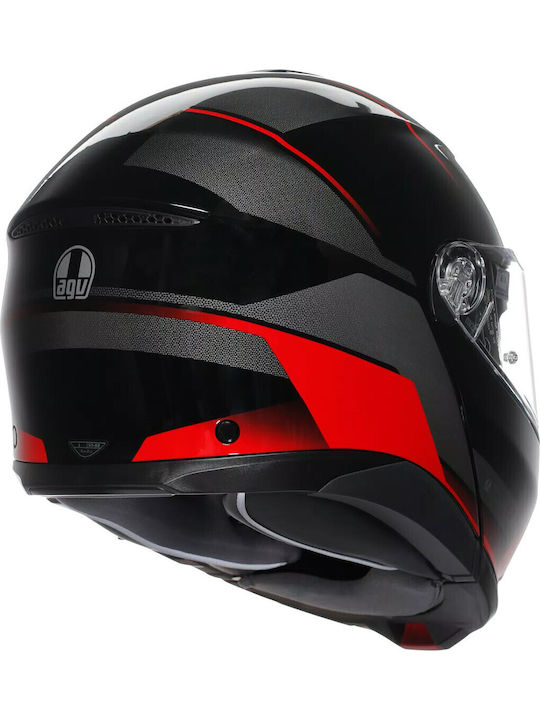 AGV Tourmodular Perception Negru/Roșu Casca Moto Modulară ECE 22.06 1620gr cu Pinlock