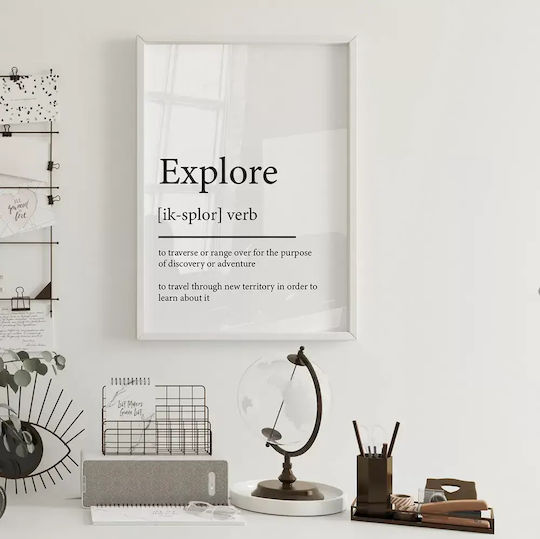 Quote Poster Explore Pst25187 21cm X 30cm Κορνίζα Σκούρο Φυσικό Ξύλου Καφέ