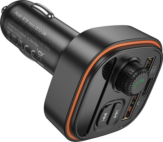 Borofone FM Transmitter Αυτοκινήτου mit USB / Typ-C