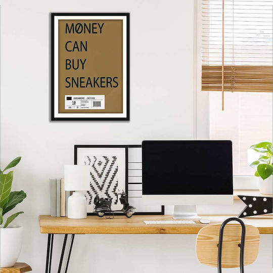Poster Money Can Buy Sneakers Snk127 21cm X 30cm Frame Dark Natural Wood Brown