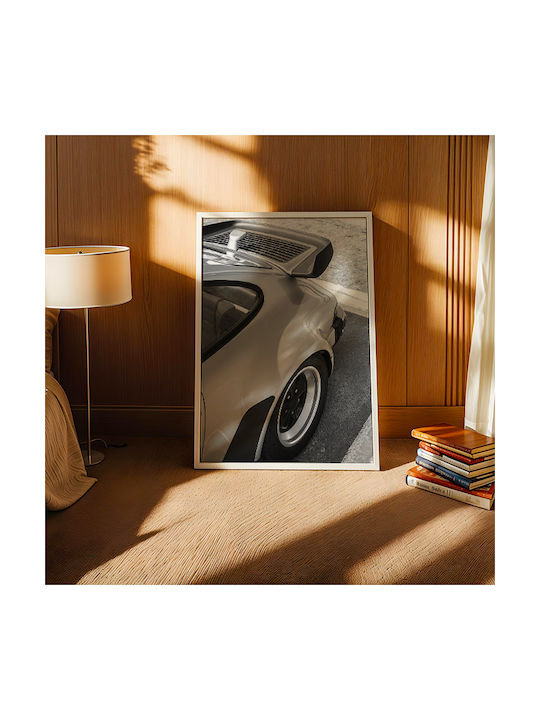 Poster Classic Porsche Cr051 30cm X 40cm Κορνίζα Σκούρο Φυσικό Ξύλου Καφέ