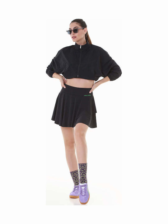 Black Shadow Tennis Skirt Black