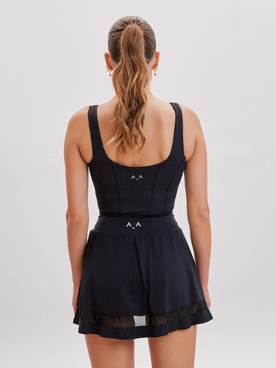Noir Eclipse Tennis Skirt Black