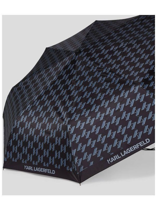 Karl Lagerfeld Automatic Windproof Compact Black Rain Umbrella