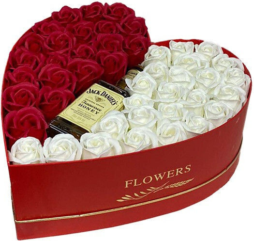 Honig Geschenk Rotes Herz Box Seifen Rosen Jack Daniel's