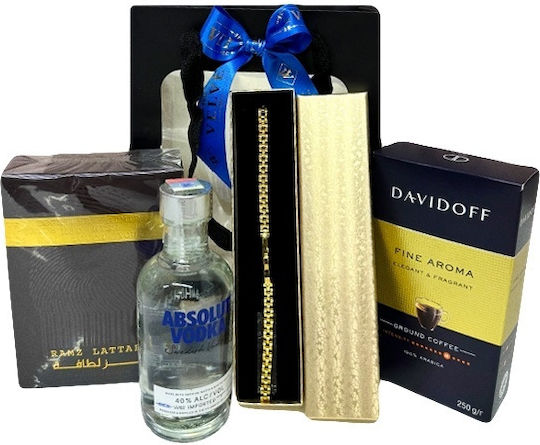 Goldishold Package Men Bracelet Davidoff Coffee Lattafa Ramz Gold Perfume Absolut Vodka