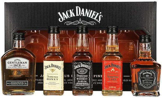 Jack Drink's Семейна Опаковка 5 Бутилки Jack Daniel’s Gentleman Jack Daniel’s Honey Jack Daniel’s Whiskey Jack Daniel’s Fire Jack Daniel’s Single