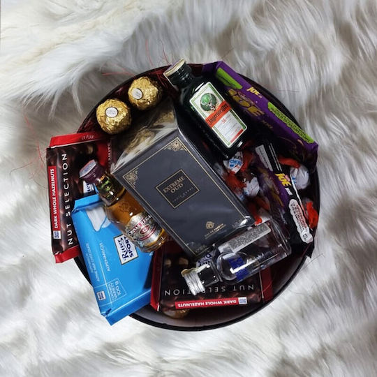 Extreme Oud Gift Package Elegant Black Box Louis Varel Perfume Selection Miniature Drinks Sweets