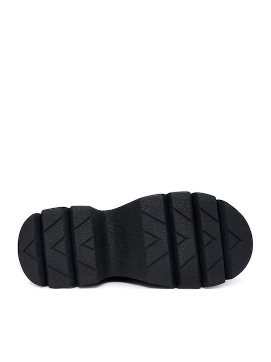 Leather Mules with Low Heel in Black Color