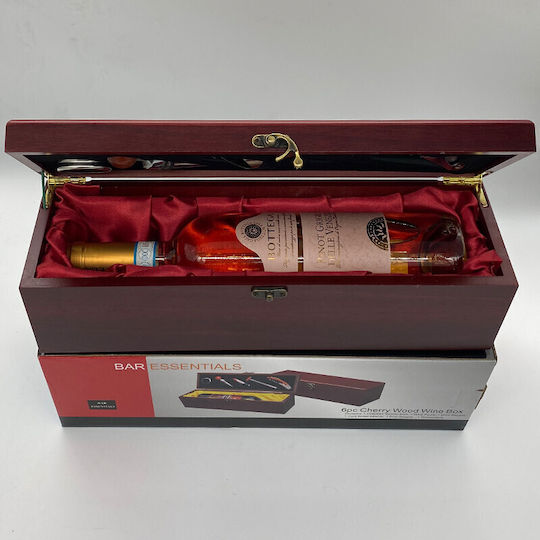 Gift Set Wooden Box 5 Accessories Bottega Pinot Grigio Rosé Doc Wine 750ml