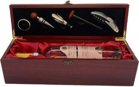 Gift Set Wooden Box 5 Accessories Bottega Pinot Grigio Rosé Doc Wine 750ml