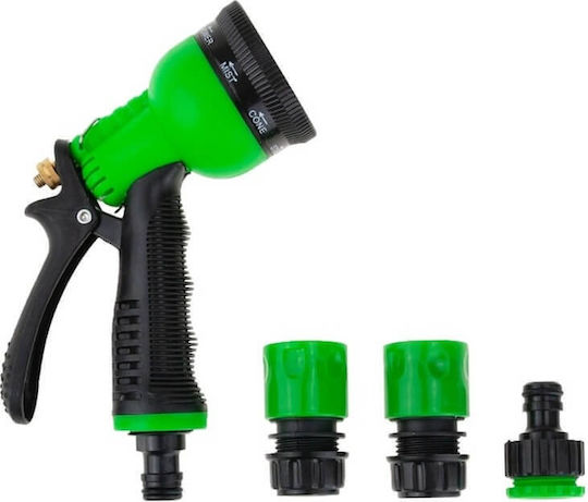Edman Pistol Pentru Stropit 8 Moduri De Udare Set Cu Conector Rotativ Mâner Ergonomic Negru Verde