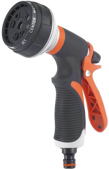 Edman Spray Gun 8 Watering Modes Rotating Ergonomic Handle Black Orange