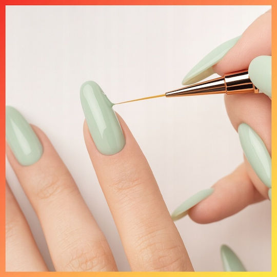Set 5 Manicure Pedicure Brushes Zola Precise Designs Soft Synthetic Bristles Protective Cap White Rose Gold