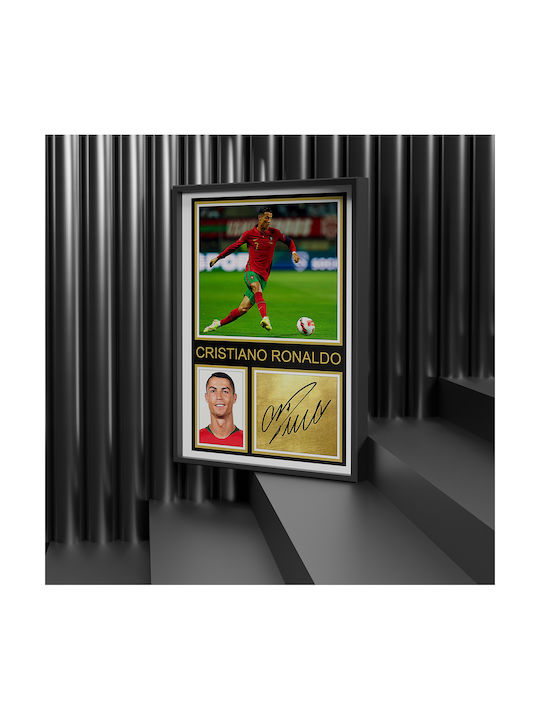 Poster Cristiano Ronaldo Sc110 30cm X 40cm Black Wooden Frame