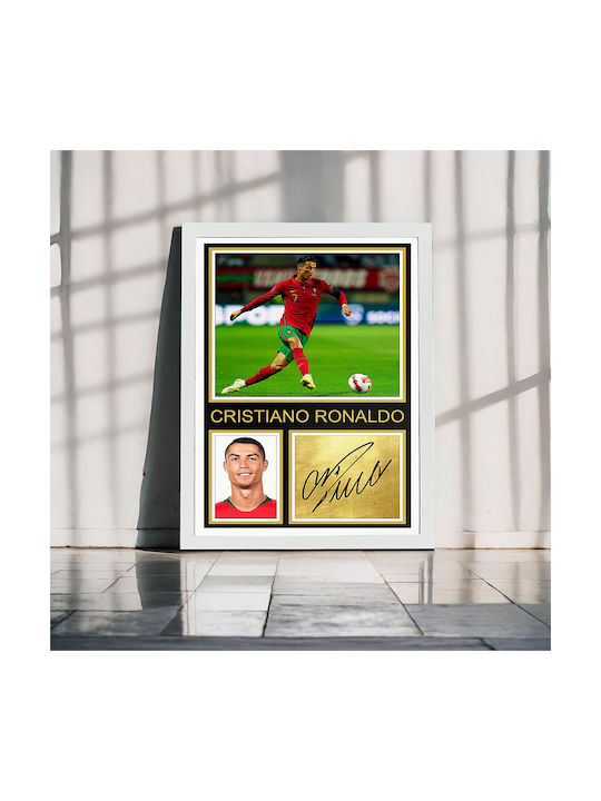 Poster Cristiano Ronaldo Sc110 30cm X 40cm Black Wooden Frame