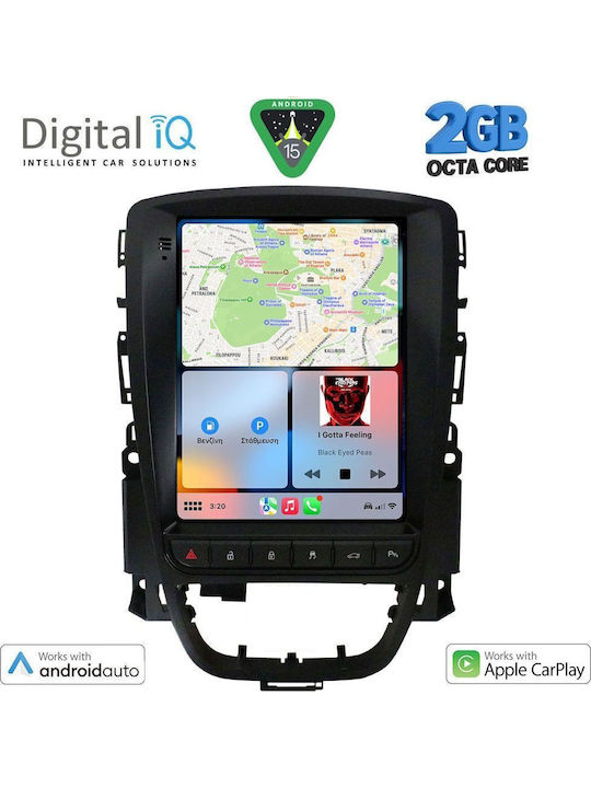 Digital IQ Car Audio System for Opel Astra 2011-2016 (Bluetooth/USB/AUX/WiFi/GPS/Apple-Carplay/Android-Auto) with Touch Screen 9.7"