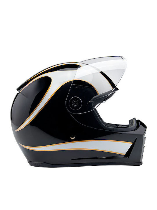 Biltwell Lane Splitter White Flames Κράνος Μηχανής Full Face DOT / ECE 22.06