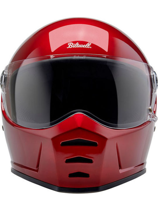 Biltwell Lane Splitter Cherry Red Motorcycle Helmet Full Face DOT / ECE 22.06