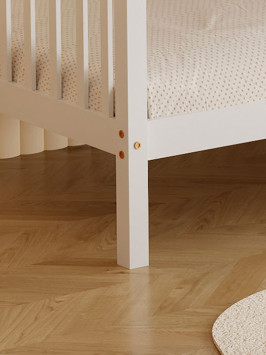 Lantai Pat pentru Copii Cușeta Single cu Saltea Alb 90x190cm