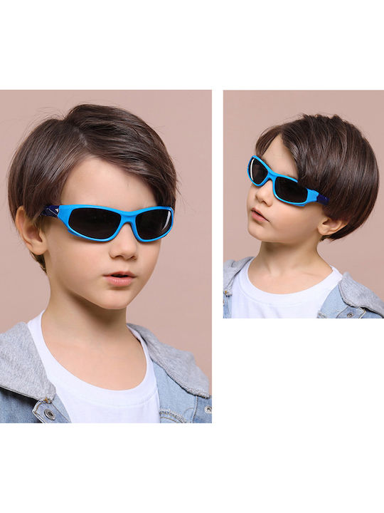 Techsuit Sunglasses Polarised 816-c5 Sport Type Kids Between 3-8 Years Blue Yellow