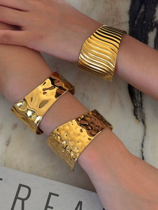 Enotia Damen Armband Handschellen aus Stahl Vergoldet