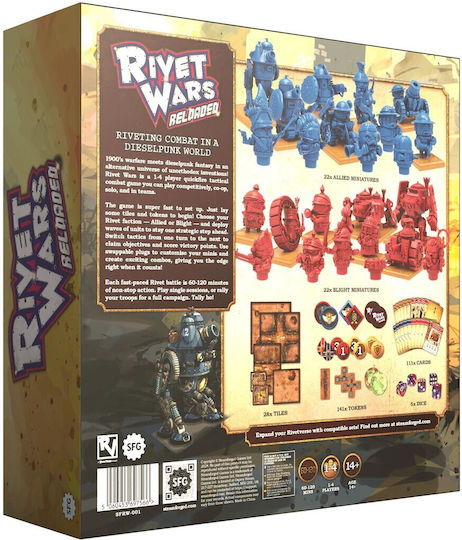 Board Game Rivet Wars Reloaded: Battle of Rivet for 1-4 Players 14+ Years Old (EN) Steamforged Games