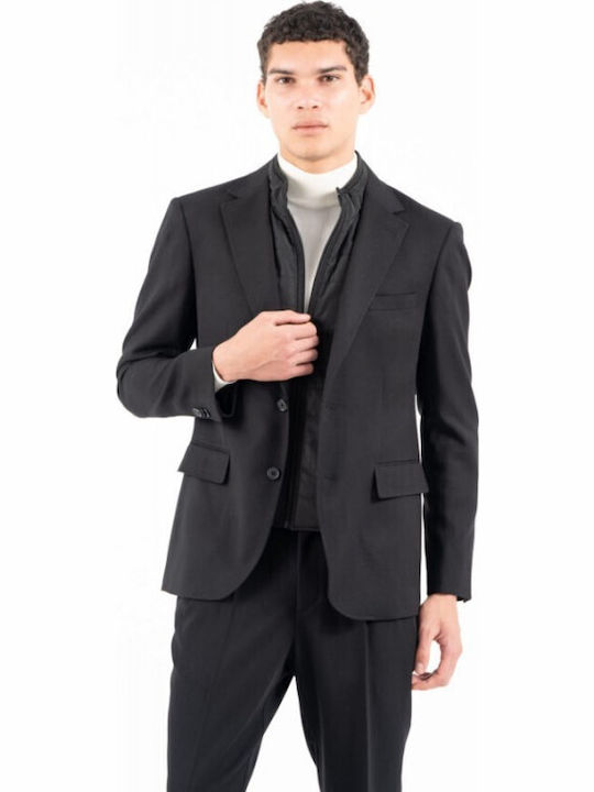 Men's Winter Suit Jacket Slim Fit Black