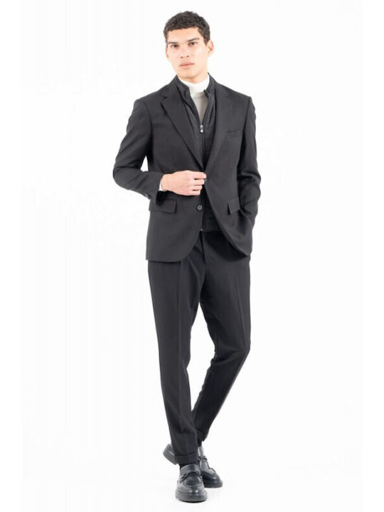 Men's Winter Suit Jacket Slim Fit Black