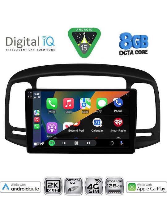 Digital IQ Car Audio System for Hyundai Accent 2005-2012 (Bluetooth/USB/WiFi/GPS/Apple-Carplay/Android-Auto) with Touch Screen 9"