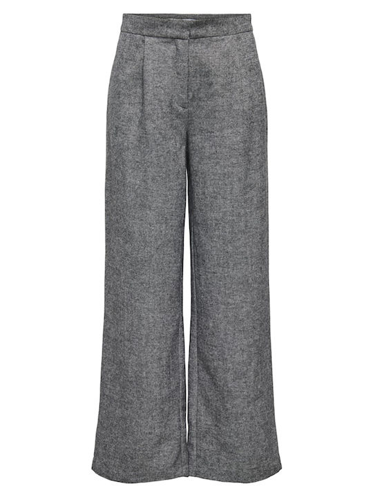 Women's Fabric Trousers Wide Line Med Grey Mel Grey