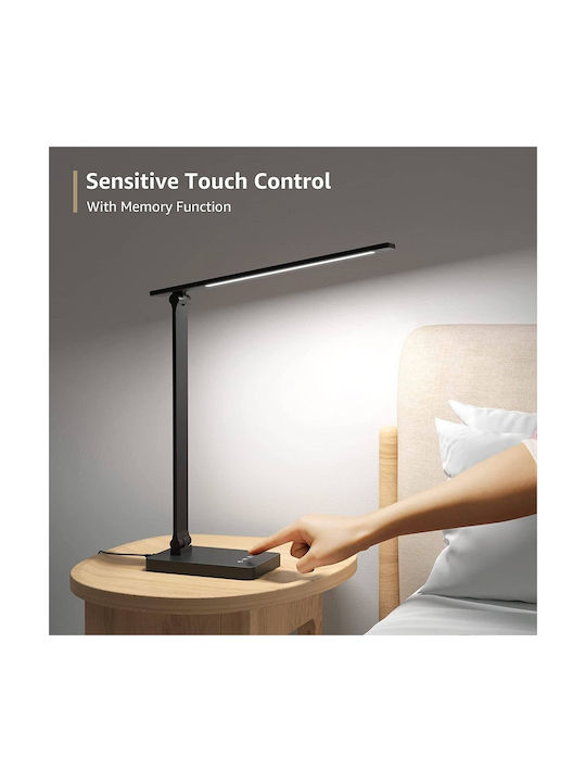 Lampa LED Φωτιστικό Γραφείου σε Μαύρο Χρώμα