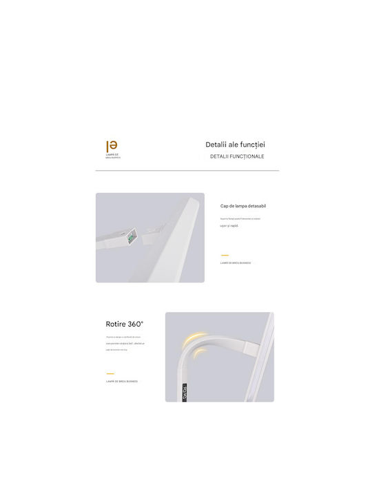 LED Office Lamp with Flexible Arm in Gray Color