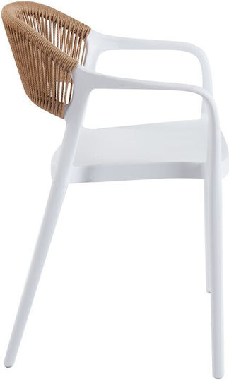 Stuhl Ankara Λευκή-φυσική 54x55.5x77cm