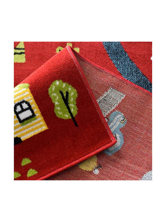 Saray Home Farm Adventure Παιδικό Χαλί Κόκκινο 133x170cm