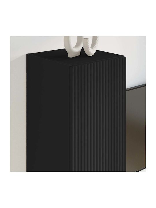 Wall Living Room Cabinet from Particle Board Black 30x31x60cm